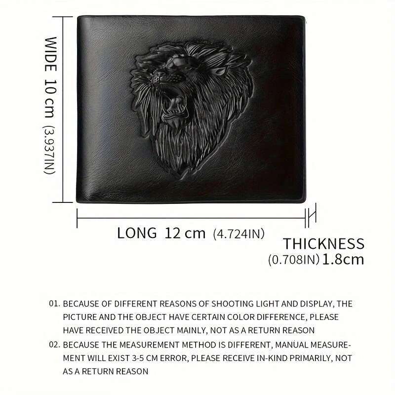 Pc Lion D Emed Pattern Wallet Business PU Leather Coin Credit Card Bag for Men s Xmas Gift designer wallet