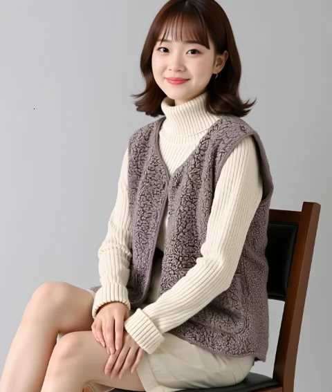 Womens Teddy Fleece Vest Autumn Thin Vest Sleeveless Coat Plain Plush Vests Short Jacket Loose Fleece Vest Women OutwearT251128