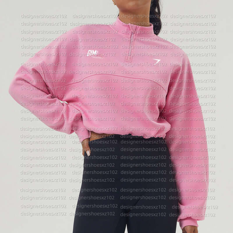 Gym Sharks Women Designer Hoodie Yoga Sport Sweathoodies Gymsharkwomen Spring Sweatshirt Half Zip Jacket Running Loose Long Sleeve Fitness Jogger Clothes