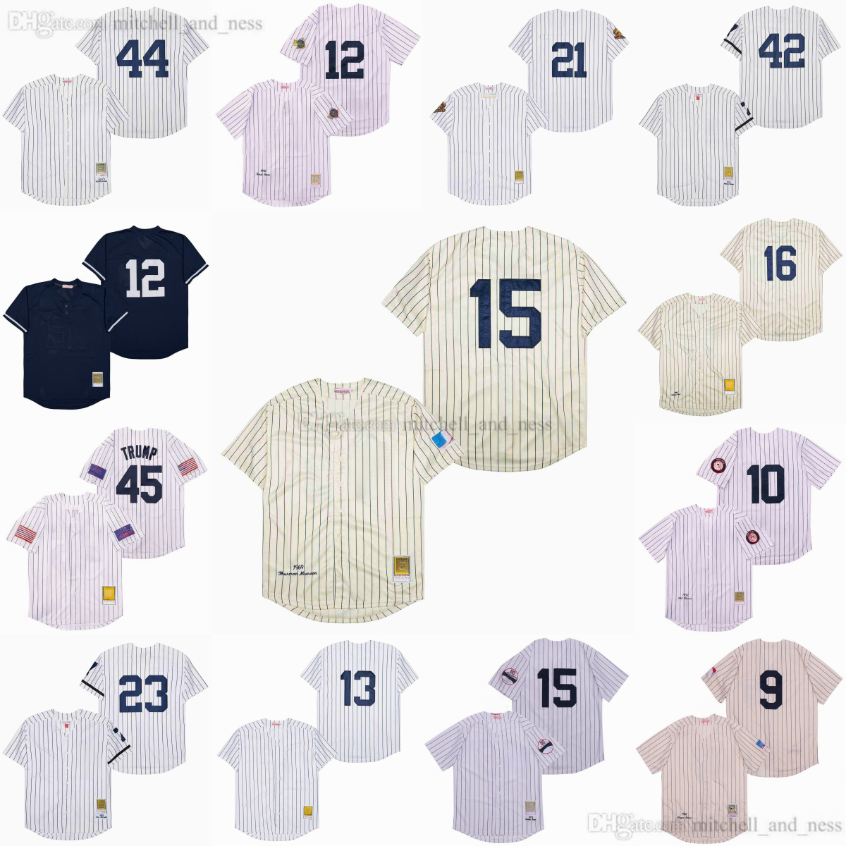 DIY MitchellNess Movie 1961 Baseball 15Munson Jersey Throwback Breathable Sport Shirt Jerseys