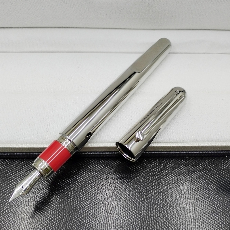 wholesale promotion Silver / Black Magnetic Fountain pen administrative office stationery fashion M nib Writing ball pen for business gift