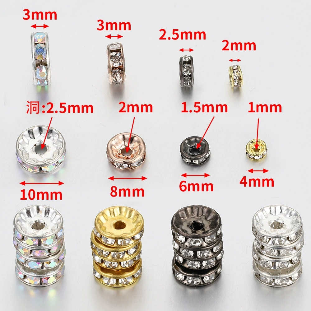 High-Quality Sparkling Rhinestone Spacer Beads Packaged by Quantity: Ideal Accessory Material for Crafting Personalized Wristwear Projects