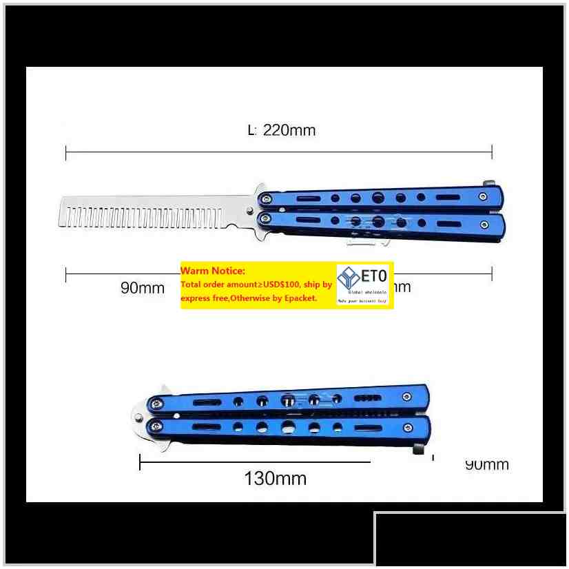 Hair Brushes 100Pcs Fashion Delicate Pro Salon Stainless Steel Folding Training Butterfly Practice Style Knife Comb Tool Jwgde Djlet D Dhlvu 369 LL