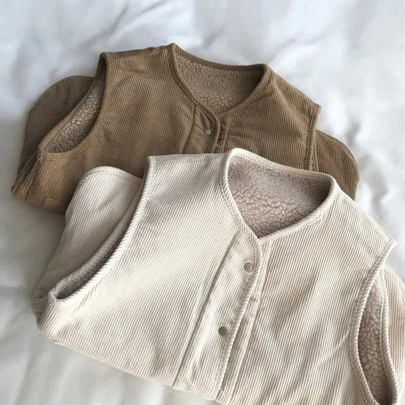 Corduroy Lamb Fur Retro Warmth Thick Vest for Women in Autumn and Winter New Sleeveless VestT251128