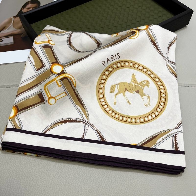 Women's square scarves 100% twill silk material pint letters pattern size 110cm- 110cm