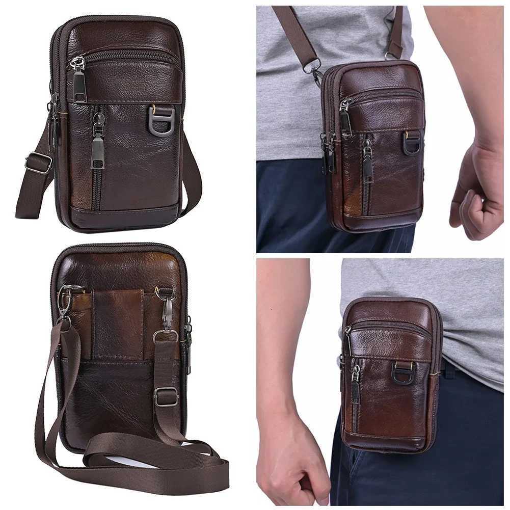 Men Stylish Crossbody Bag Waterproof High Quality Leather Retro Fanny Pack Lightweight Fashion Sling Bag Male Travel Outdoor BagT251128