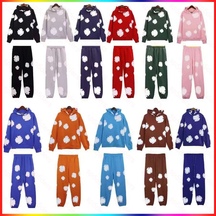 Designer Hoodies For Men High Quality Denim Men Jacket Hoodie Pants Men's Cotton Wreath Sweatshirt Unisex Hoodies Design Fashion Hip Hop pant tracksuit