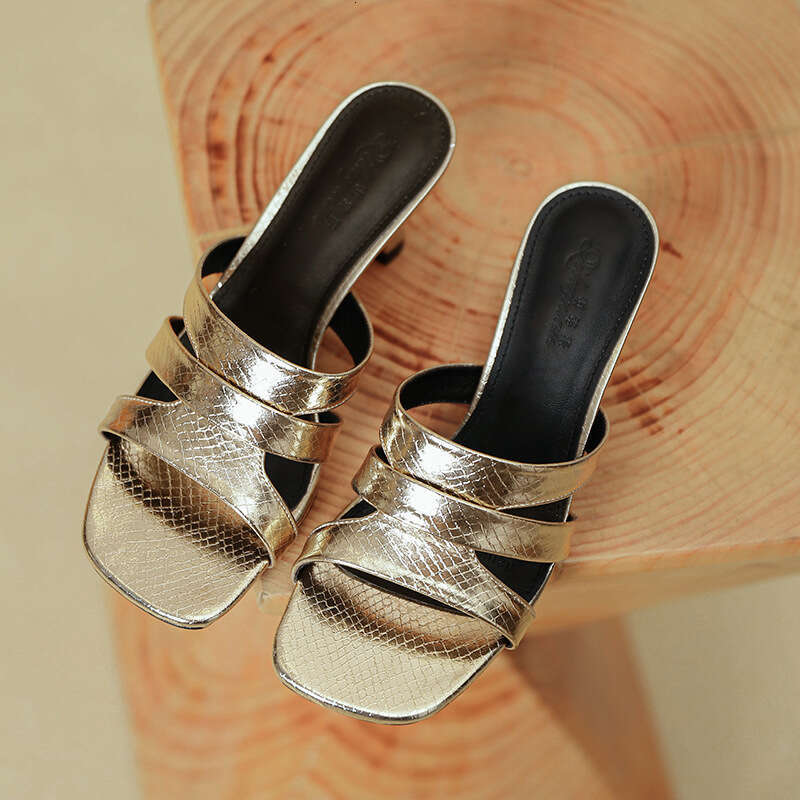 Women's Red Silk Open Toe Sandals - Casual High hot Heel Flip Flops for Summer 2024