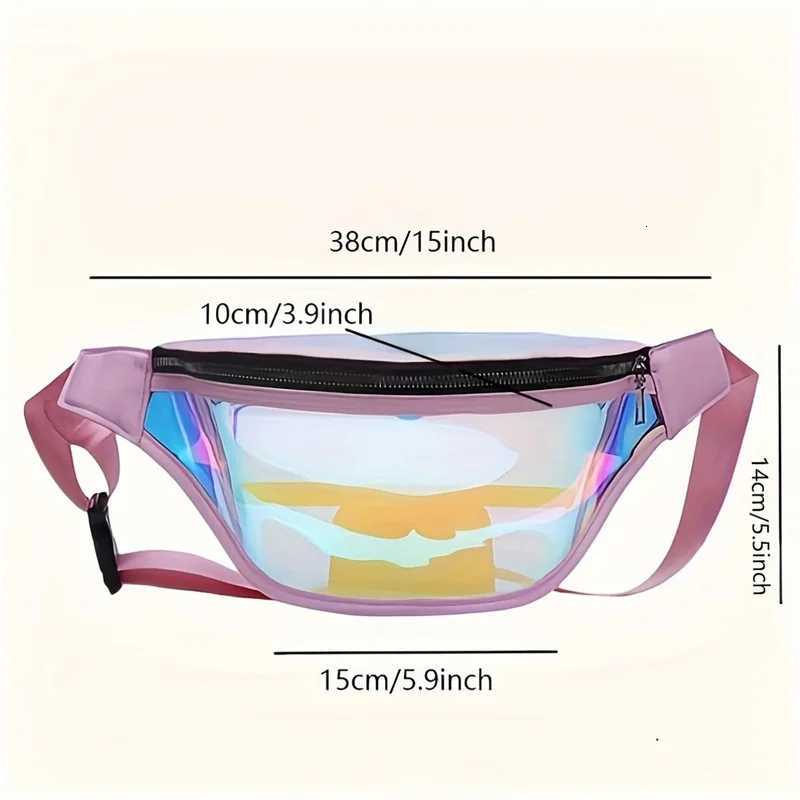 Transparent PVC Waist Bag with Laser Design Waterproof Crossbody Sports Phone Pouch for WomenT251128