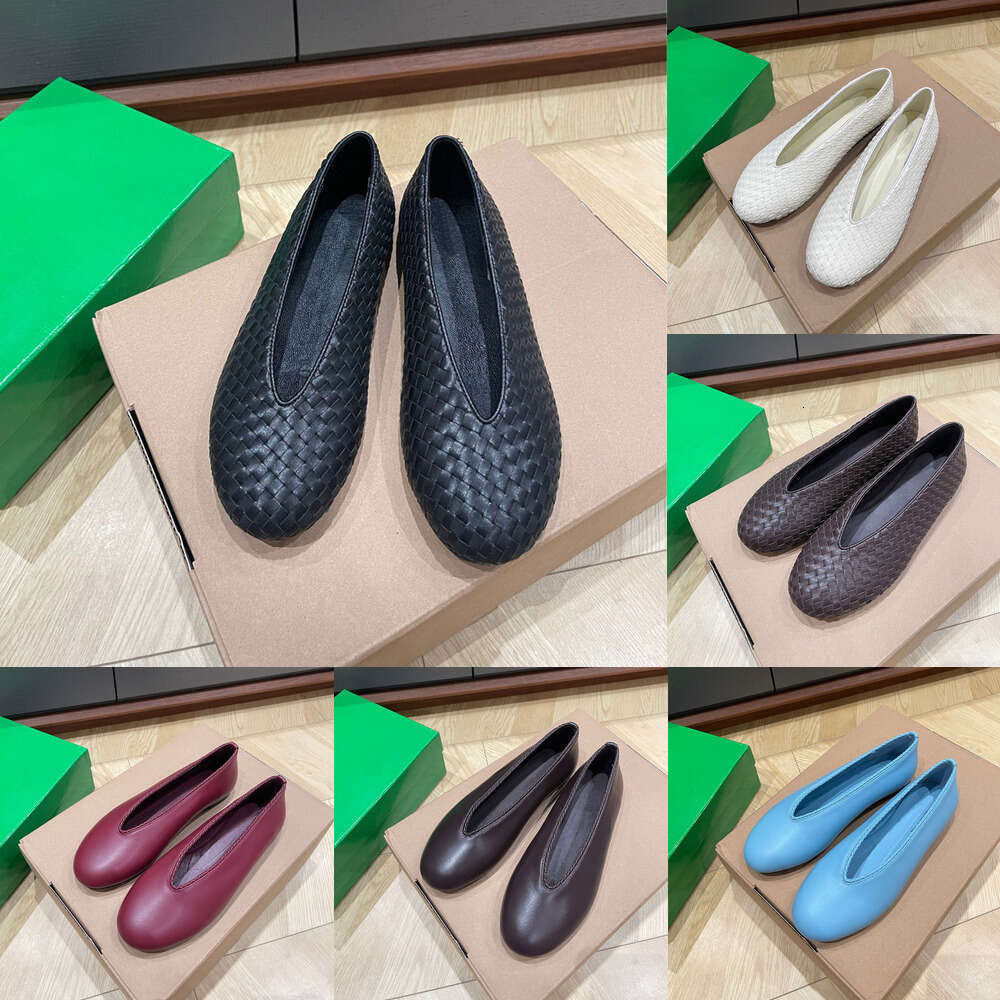 Luxury mary jane designer loafer High quality Classic Round-toe Weaving genuine Leather Loafer Flat heel dress slip on womens Vacation Driving Walking shoes