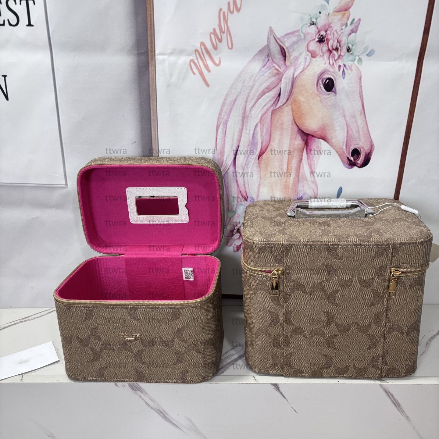 Designer Makeup Bag With Mirror Crossbody Bag handbag Chain Bag Cosmetic Bags Pouch Box Bag Women's handle Cases Shoulder 10/16/18 Luxury Sheepskin Toiletry clucth