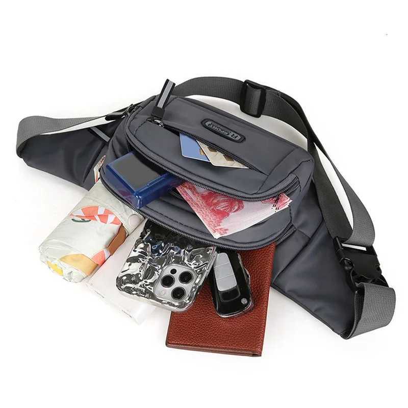 Brand new pure canvas mens multifunctional waist bag wear-resistant and waterproof sports and leisure waist bag anti-theft aT251128