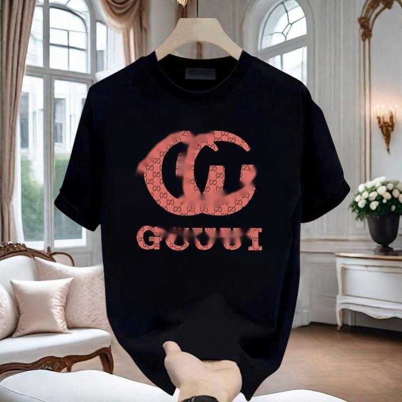 2025 New European Style Men's Short Sleeve T-Shirt Pure Cotton Loose Round Neck Short Sleeve Top L251128