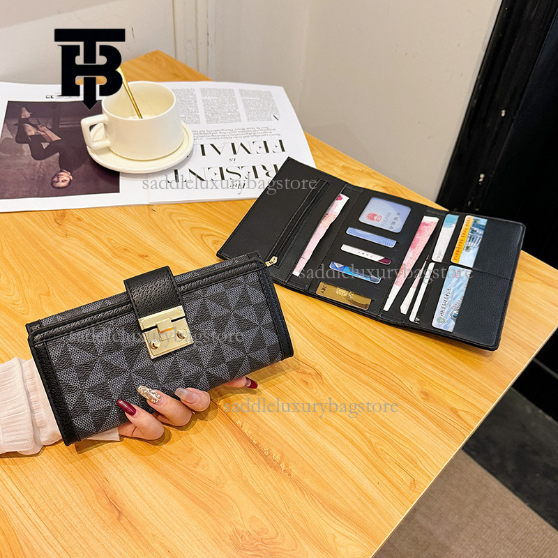 TB BHULAMTE Designer Classic Retro Women's Wallet Luxury Fashion New Long Folding Card Bag Short Key Bag Metal Lock Phone Bag Coin Bag