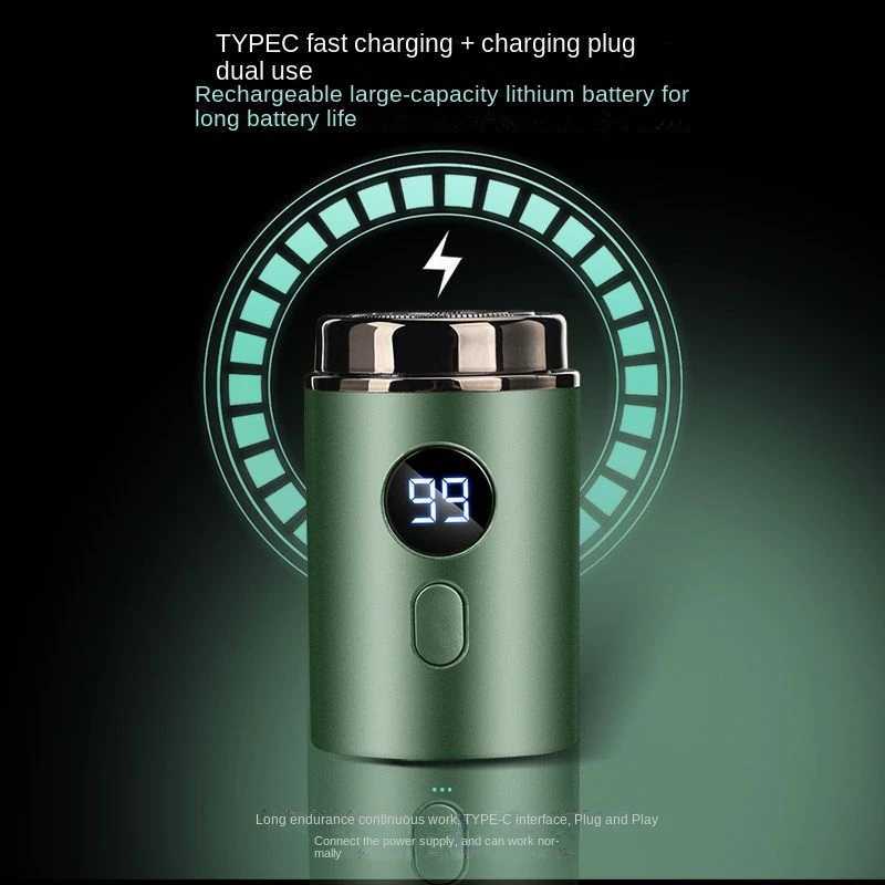 Small steel gun shaver Type-c rechargeable digital display electric mens razor smart portable mini travel use C251128