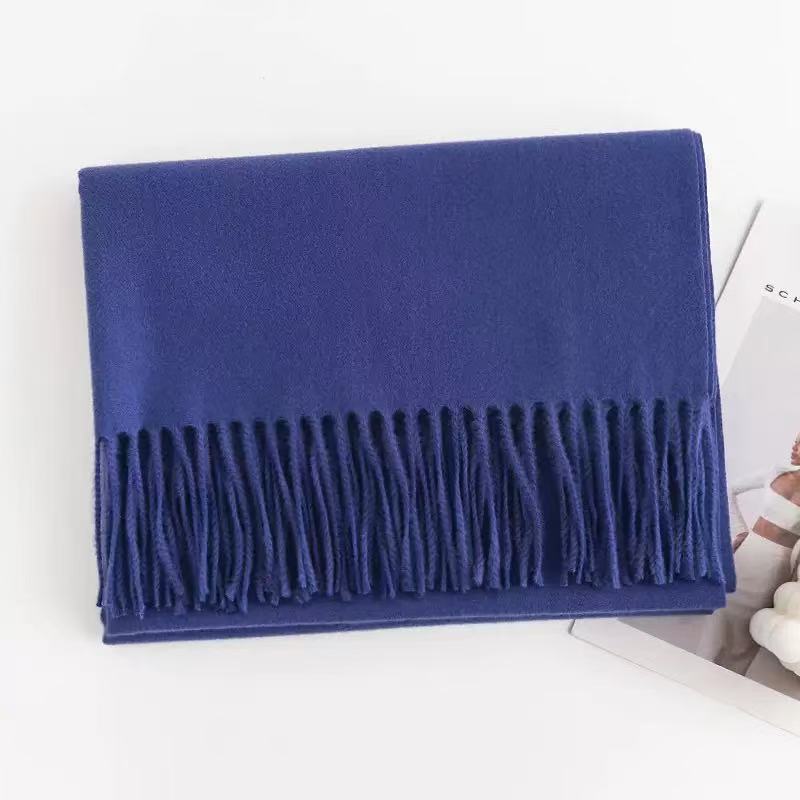 T574 scarf autumn and winter Korean style atmosphere ladies all-match cashmere scarf solid color warm neck shawl