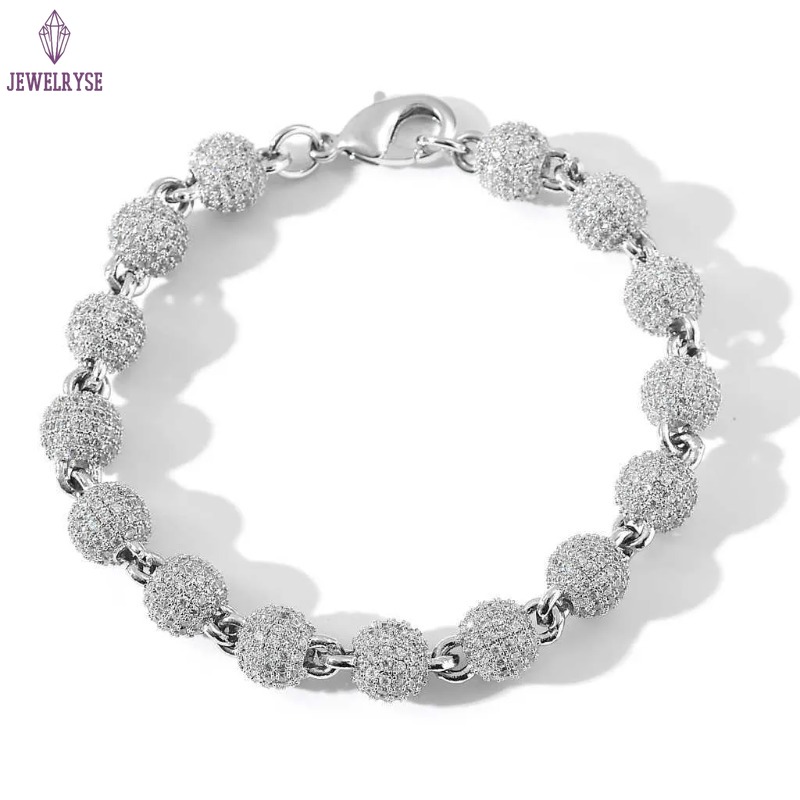 necklace moissanite chain Factory Wholesale Ball 925 Sterling Silver Iced Out VVS Diamond Cuban Link Hip Hop