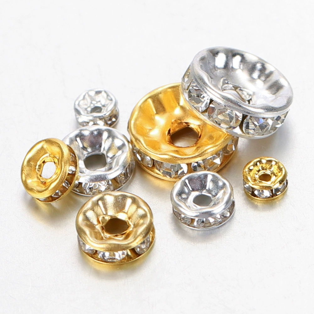 High-Quality Sparkling Rhinestone Spacer Beads Packaged by Quantity: Ideal Accessory Material for Crafting Personalized Wristwear Projects