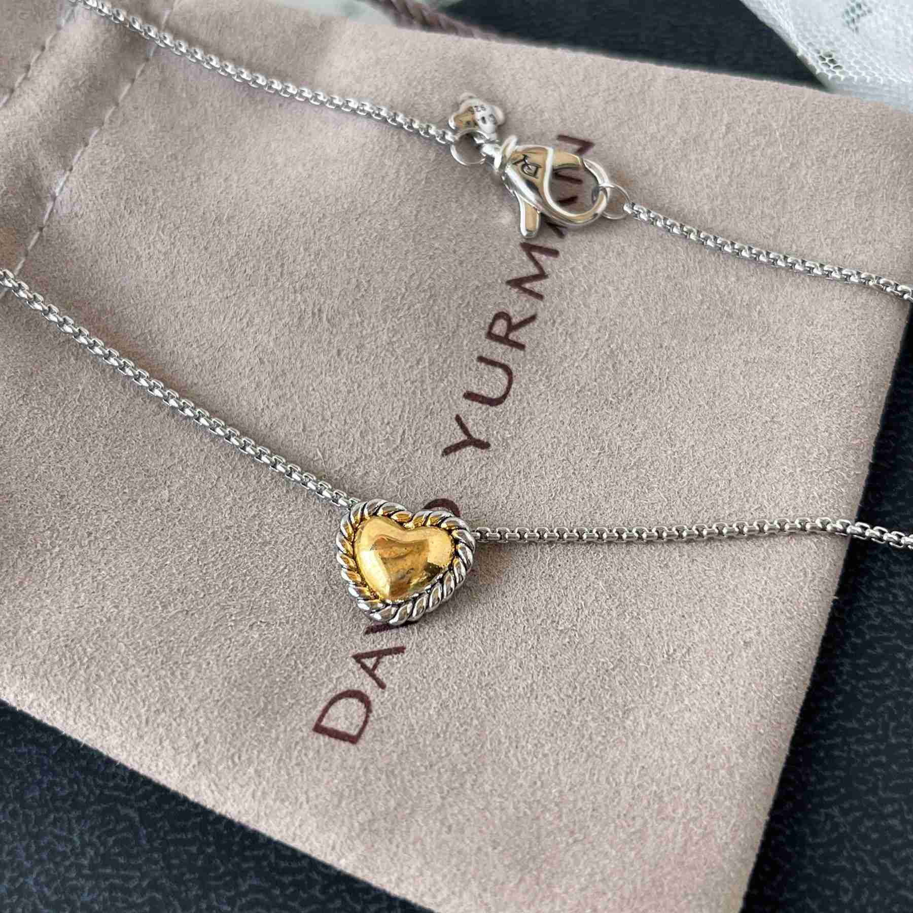 Designer David Jewelry Yurmabs Heart Color Black Necklace Gold Cross Microcrystalline Zircon Necklace Fashion Jewelry Cross Pendant