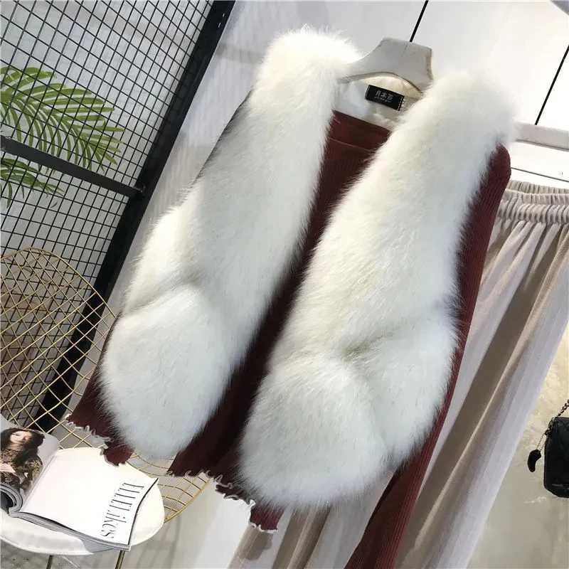 New 2023 Winter Casual Sleeveless Womens Faux Fur Vest Coat Fashion Temperament Versatile Faux Fur Female Tank Top JacketT251128