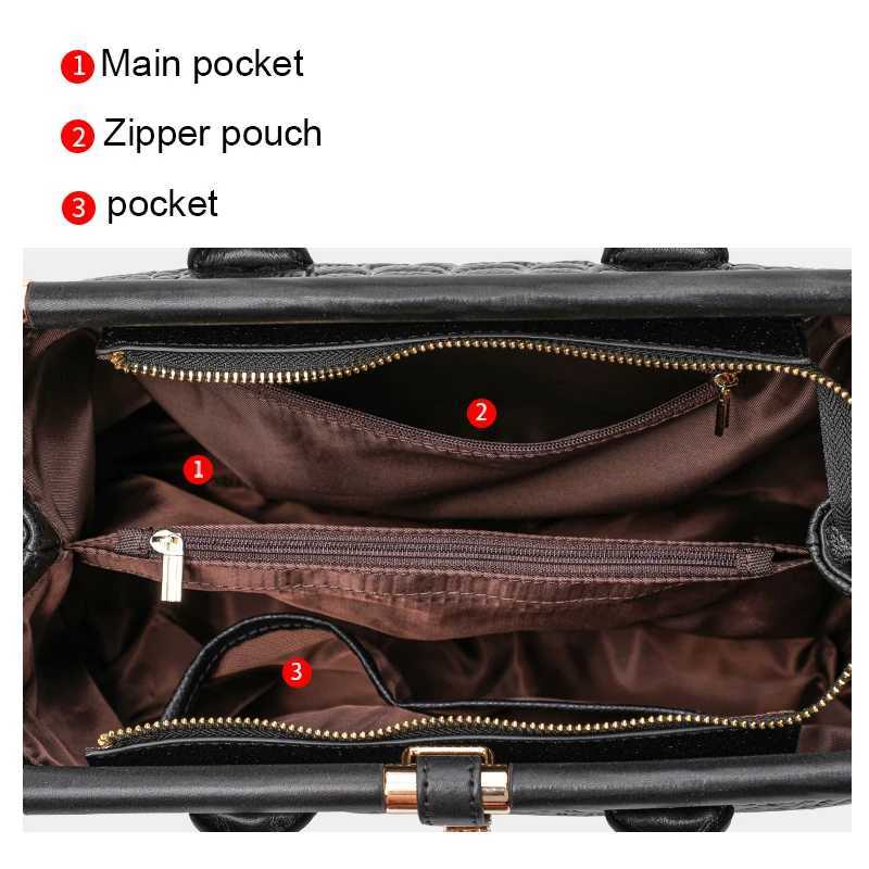 Genuine leather cowhide womens handbag crocodile pattern large capacity detachable shoulder strap crossbody shoulder bag K251128