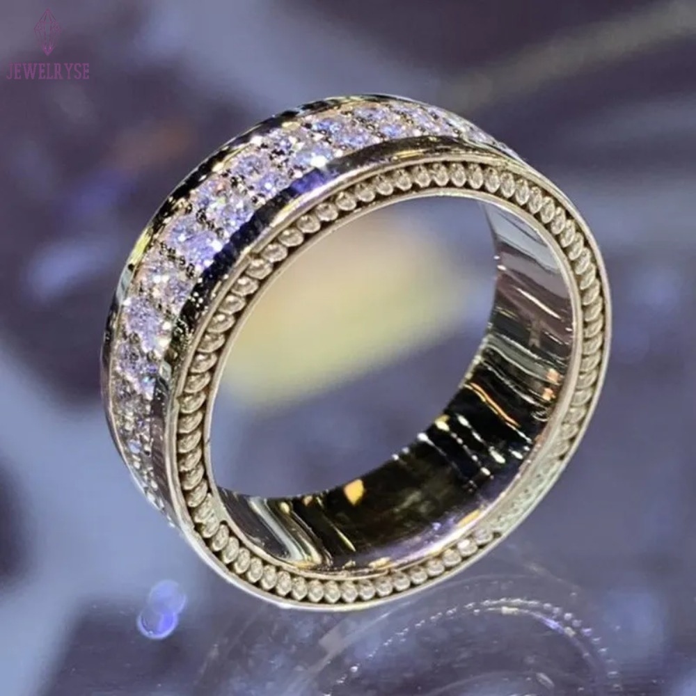 Choucong Brand Luxury Jewelry Wedding Rings 925 Sterling Silver Gold Fill Pave White Sapphire CZ Diamond Party Circle Women Engagement Band Ring for L