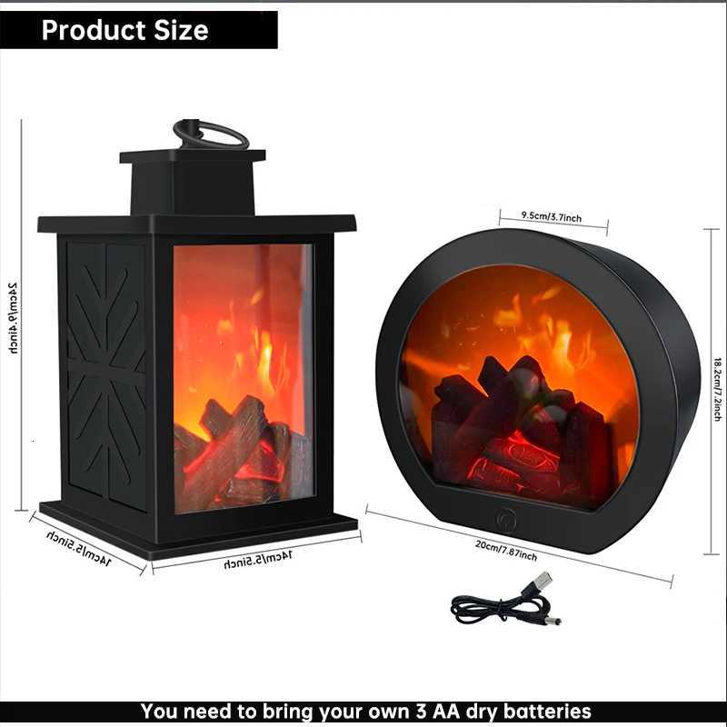 Fireplace Decorative Lantern Night Light For Party Christmas Holiday LED Simulation Log Flame Effect Home Gift Decor Lighting M251128