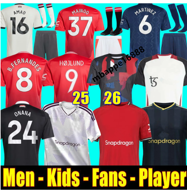 25 26 RASHFORD Stone Roses Soccer Jerseys GARNACHO HOJLUND MARTINEZ CASEMIRO football shirt B. FERNANDES men kids kits MAINOO ZIRKZEE AMAD 2025 ONANA Dalot