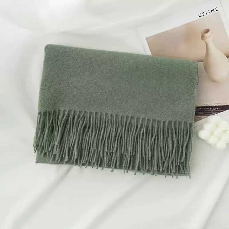 T574 scarf autumn and winter Korean style atmosphere ladies all-match cashmere scarf solid color warm neck shawl