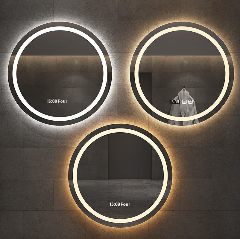 60CM Round Smart Decorative Mirror 3 Color Adjustable Backlight With LED Bathroom Mirror for Hotel and Home Use