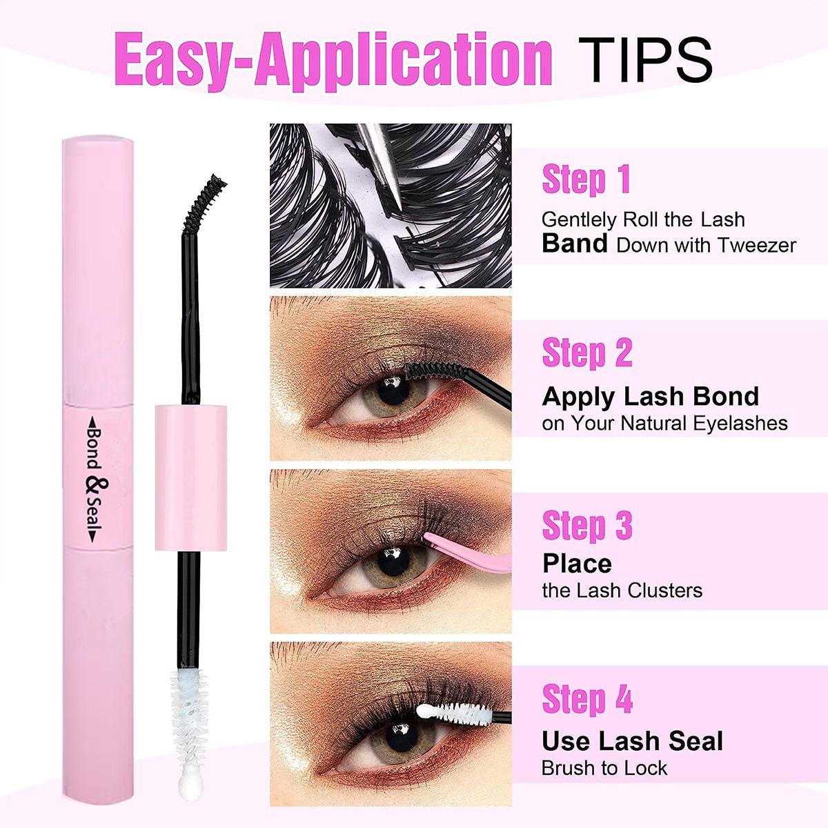 Wholesale 280Pcs Mixed Length Lash Cluster Kit, DIY Eyelash Extensions, Fluffy Volume Lashes with Glue & Tweezers, Low MOQ for Salon Retail Dropship