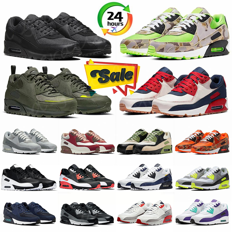 90 Running Shoes 90s Triple White Black Infrared Bacon Orange Duck Camo Women Mens Trainers Sneakers 36-45
