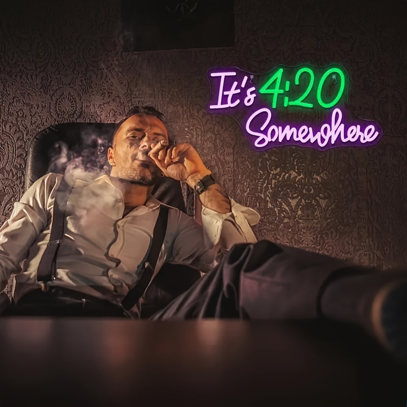 4:20 Chic Customizable 'Somewheresville' Dual Color Neon Lighting Fixture Ideal for Modern Spaces