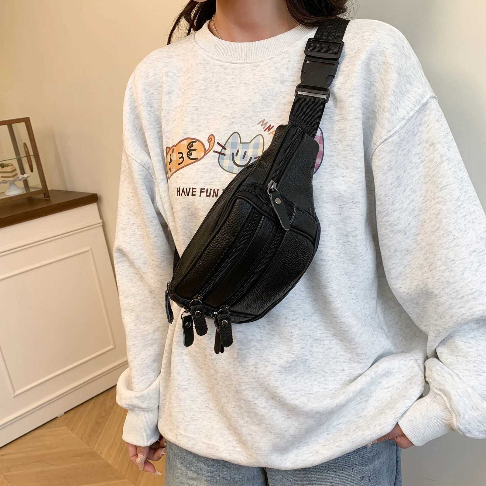 Leather Waist Bag Women Fashion Casual Fanny Pack Bag Fashion Chest Bag Single Shoulder Crossbody Bag Travel Mobile Phone BagsT251128