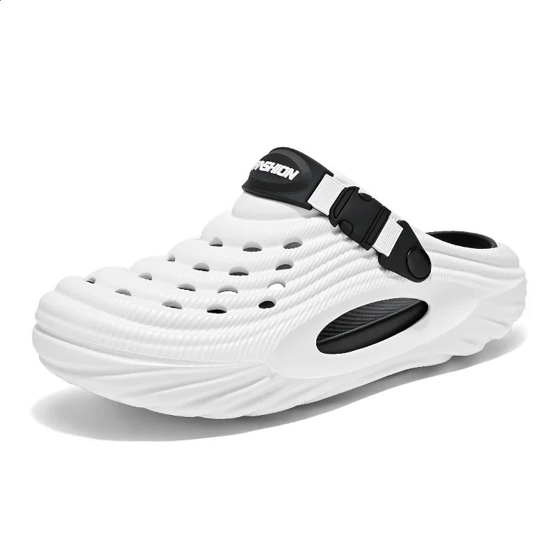 Outdoor Beach Shoes Summer Clogs EVA Garden Slide Hole Beach Shoes Platform Sandals Couple Indoor Soft Bathroom Slide 250425