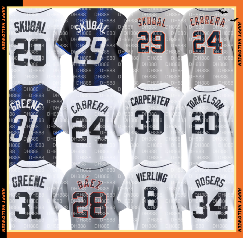 Tigers custom Baseball Jerseys Miguel Cabrera Tarik Skubal Riley Greene Javier Baez Matt Vierling Colt Keith Justyn-Henry Malloy Kerry Carpenter Spencer Torkelson
