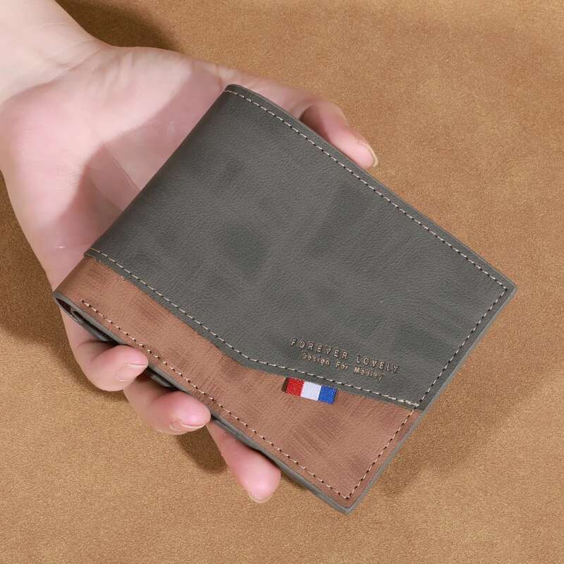 PT008,Men s high capacity leather small multi slot photo for coins vintage designer wallet