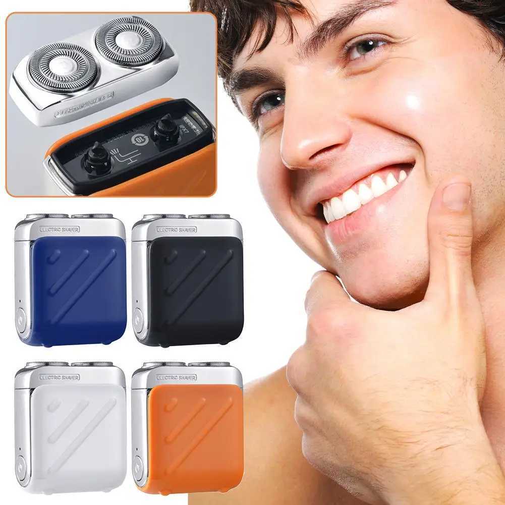 Portable Rotary Dual Head Electric Shaver Travel Mini Shaver Type-C Charging Waterproof Pocket Razors Mens Gift C251128