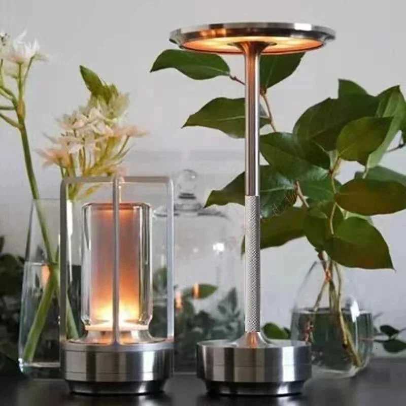 2024 USB Charging Table Lamp Aluminum Restaurant Bar Desk Lamp Dimming Atmosphere USB Charging Touch Switch Decoration M251128