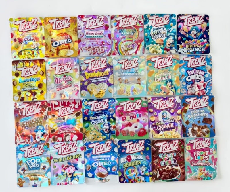 empty holographic mylar bag new pack design food storage packaging for snacks candy cookies nuts 100*126mm 3 5 grams ziplock pouch 200pcs