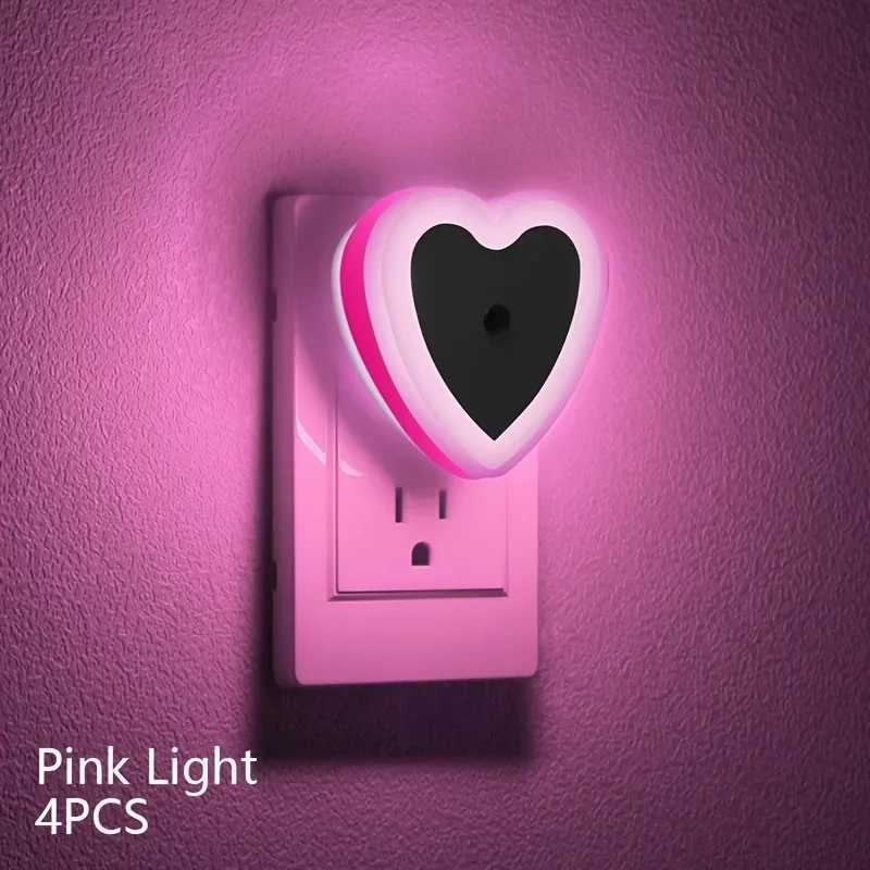 LED Mini Night Light EU/US Plug Light Sensor Heart Shape Nights Lamp For Kids Room Bedroom Bedside Aisle Corridor 110V 240V M251128