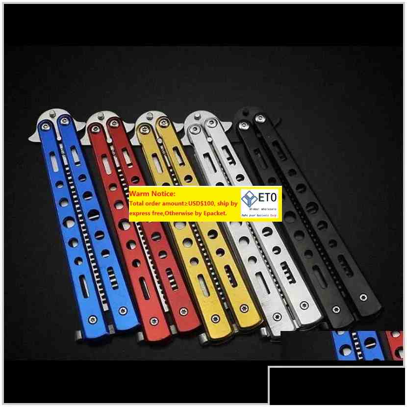 Hair Brushes 100Pcs Fashion Delicate Pro Salon Stainless Steel Folding Training Butterfly Practice Style Knife Comb Tool Jwgde Djlet D Dhlvu 369 LL
