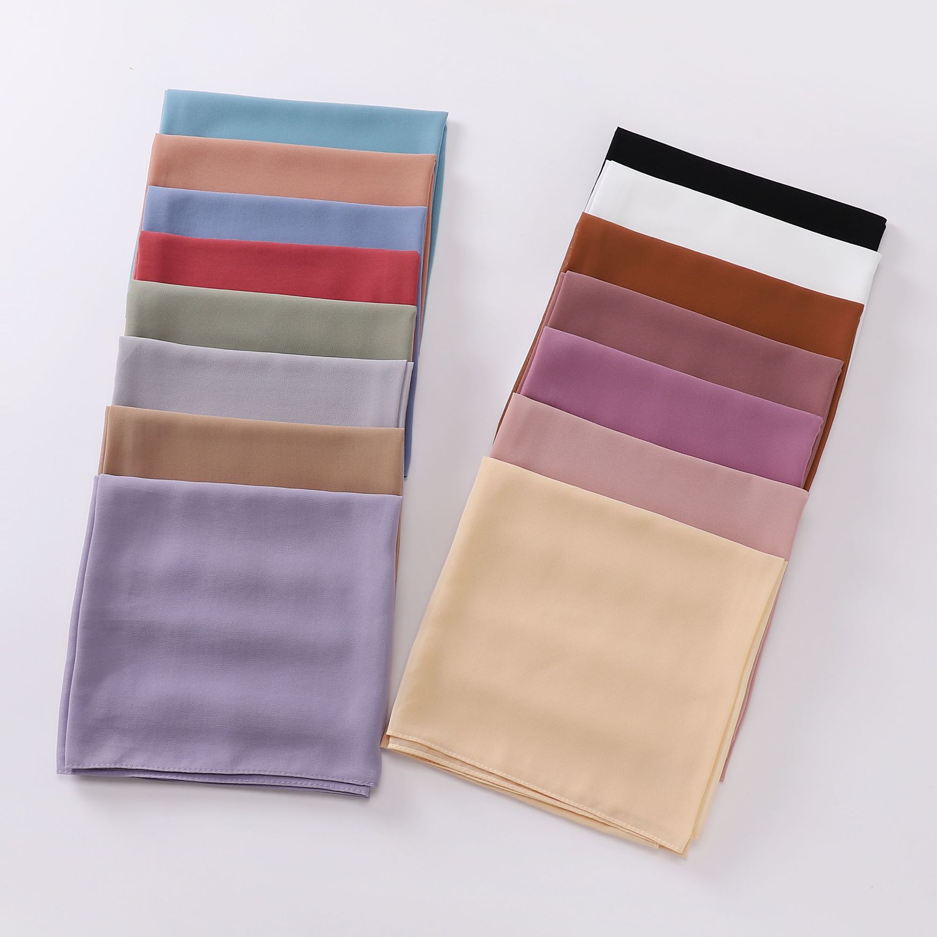 K760 Solid color scarf single color chiffon headscarf 90*90 gauze scarf Hui ethnic scarf women's headscarf wholesale