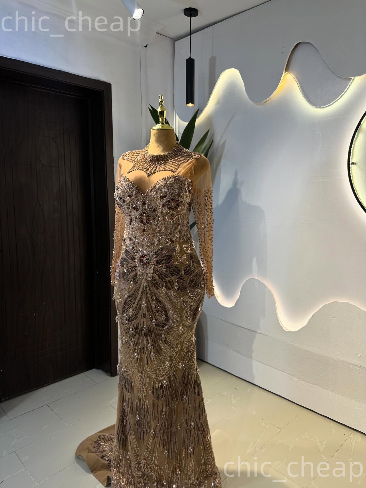 Aso Ebi Champagne Mermaid Prom Dresses 2026 Rhinestones Illusion Evening Formal Party Second Birthday Engagement Gowns Plus Size Dress For Special Occ