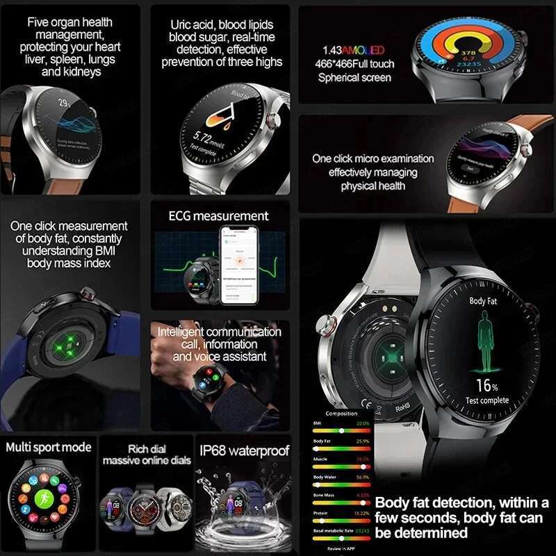 2025 New For HUAWEI 4 PRO Smart Watch Men NFC GT4Pro AMOLED HD Screen Bluetooth Call GPS Heart Rate Sport Smartwatch Women - view 4