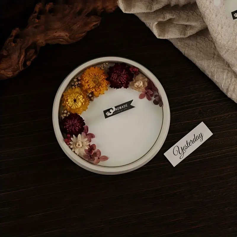 Large Round Storage Tray Candle Bowl Silicone Mold Crystal Drop Glue Storage Container Plaster Decoration