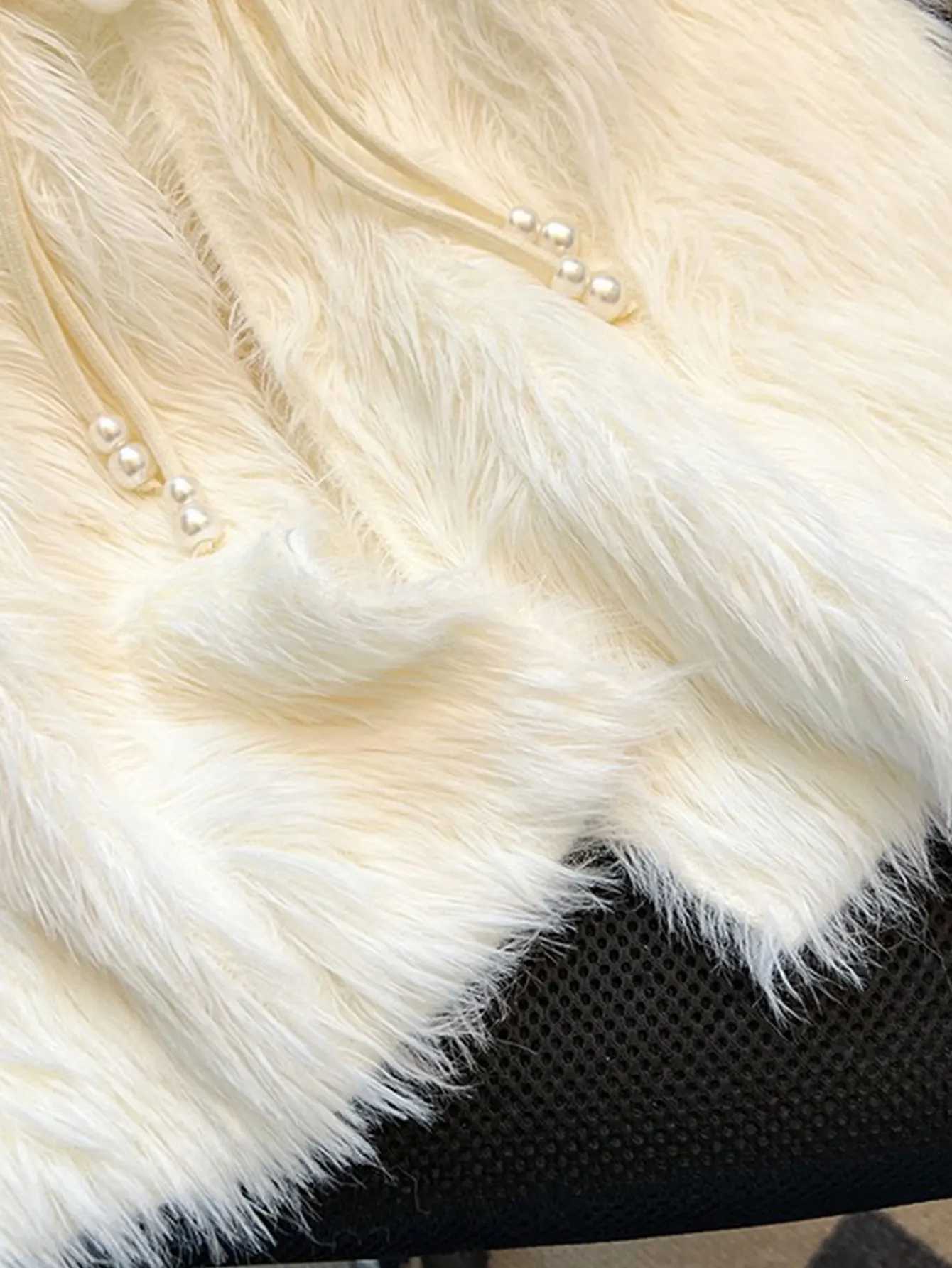 Knitted Vest Furry Style Soft and Comfortable Lace-Up Versatile Easy to Wear Cardigan Elegant and FashionableT251128