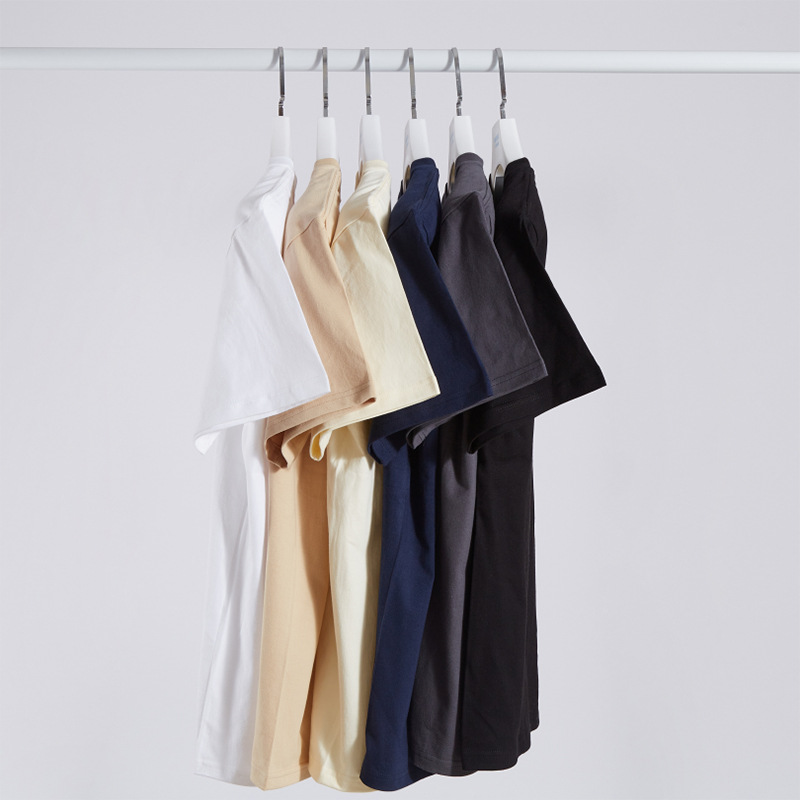 CNLONGBIDA 100% Cotton Solid T-shirts Mens Short Sleeve Fashion Brand Trend White Black Clothing Tees Woman Customized Products Summer