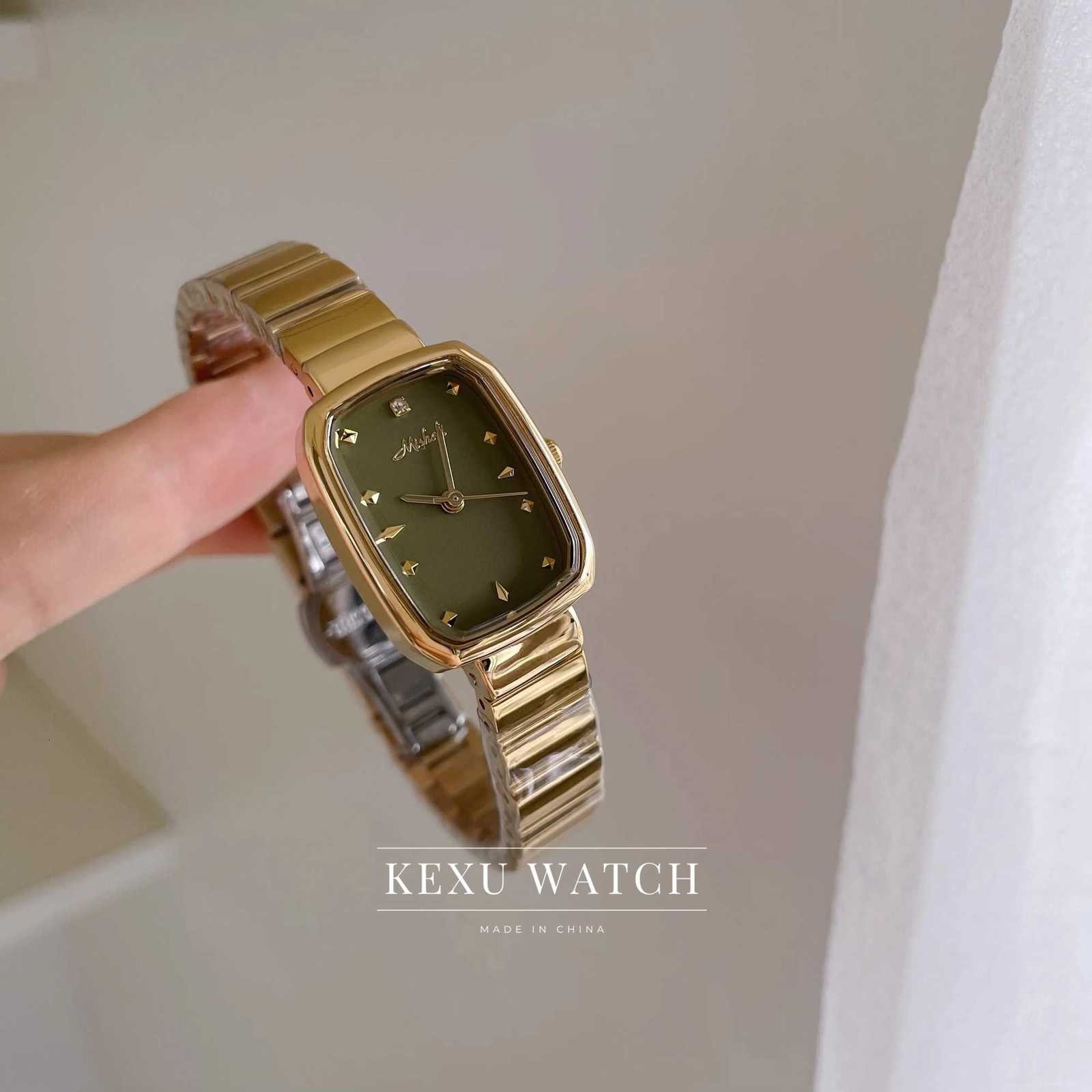 Mishali Watch Dainty Gold/Green/Blue/Black/Silver Dial Watch for Wen Elegant Rectangar Face Quartz Wristwatch for Wen X251128