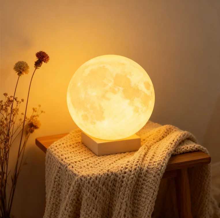 3D 8cm Wireless Moon Lamp Night Light Small Gift for All Occasions This 3D wireless moon lamp serves as a wonderful night light M251128